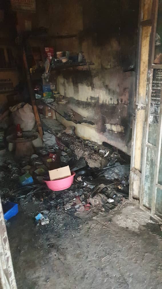 Mamou-Ouré-kaba: Une boutique victime d’incendie enregistre une perte de 12 millions de francs guinéens