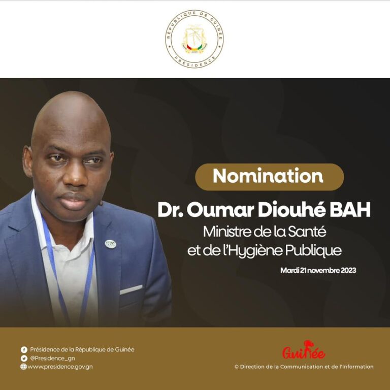 Guinée/Ministère de la Santé: Dr. Oumar Diouhé Bah nommé ministre