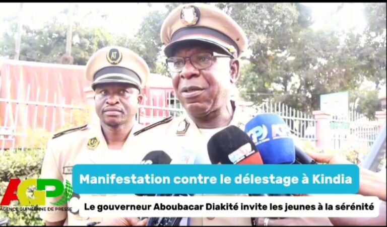 Suite aux récentes manifestations des jeunes contre le délestage,le gouverneur de Kindia, Aboubacar Diakité, invite les jeunes à la sérénité