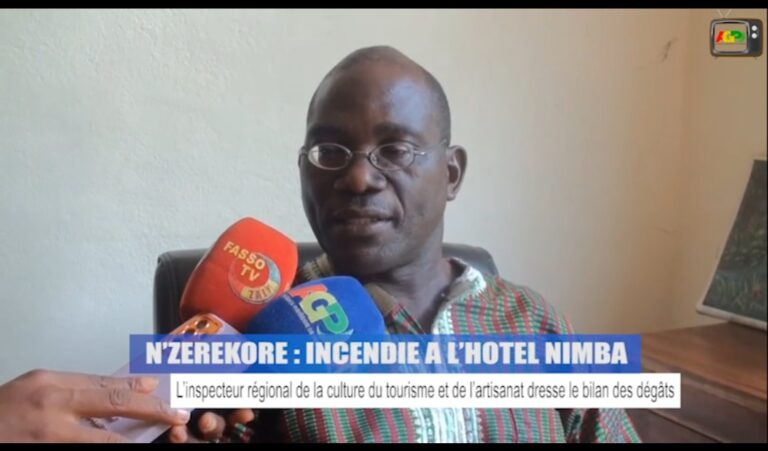 N’ZEREKORE / INCENDIE A L’HOTEL NIMBA : L’inspecteur régional de la culture du tourisme et de l’artisanat dresse le bilan des dégâts