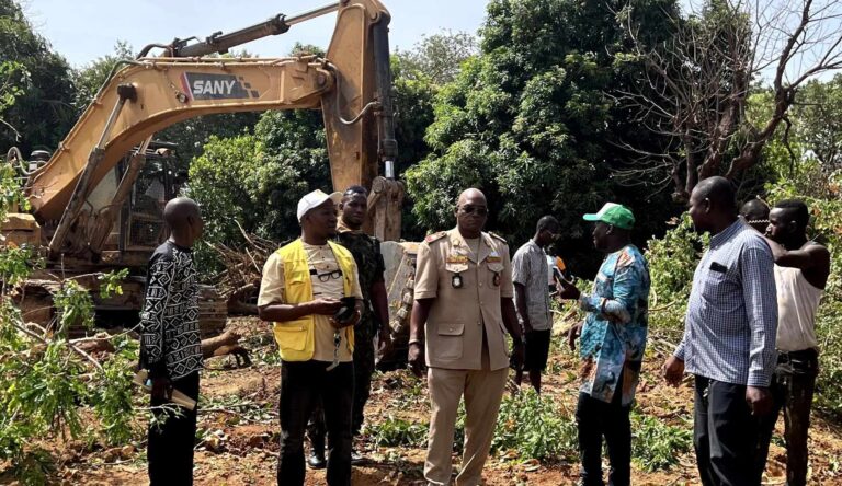 Siguiri : Une délégation conduite par le préfet visite le chantier de curage de la rivière Nanko